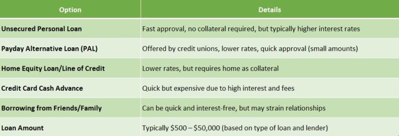 Emergency Personal Loans Options