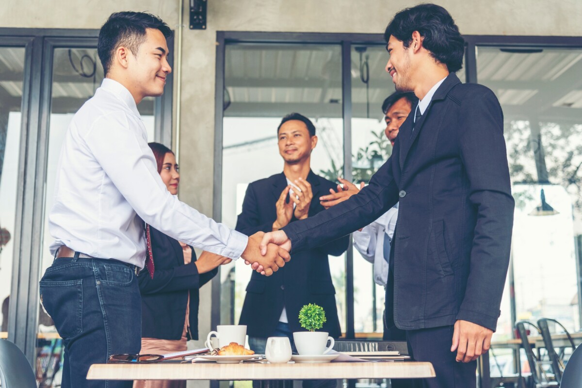 Partner Business Trust Teamwork Partnership. Industry contractor fist bump dealing mission